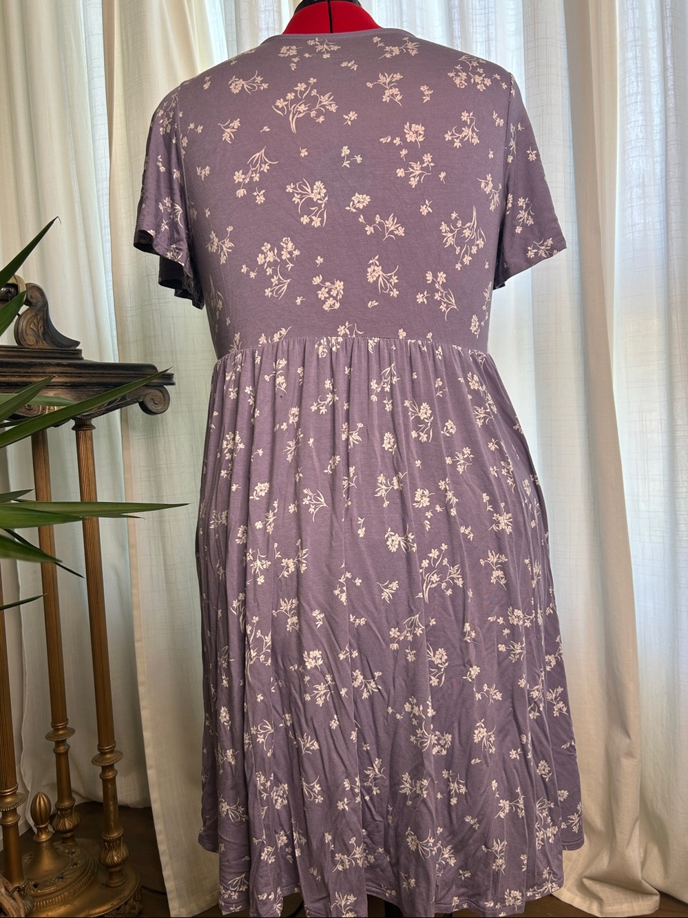 torrid Lavender Floral Square-Neck Midi Dress - Picture 3 of 6